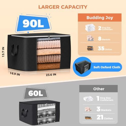 90L Large Storage Bags, 6 Pack Clothes Storage Bins Closet Organizers
