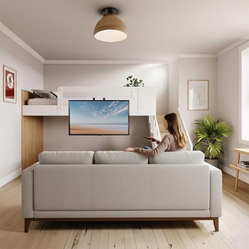 VIVO Black TV Hanger for 42-75 in Flat and Curved Screens, MOUNT-TV02LB