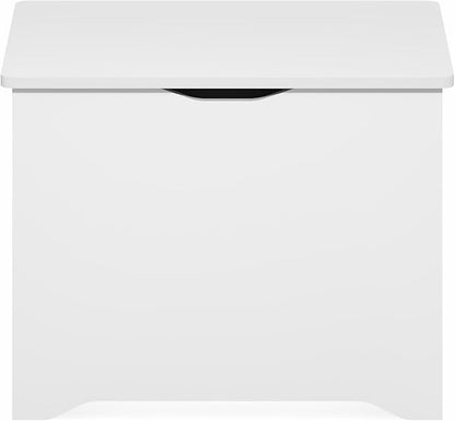 Furinno Basic Storage Chest, Storage Bench with Safety Hinged Soft Closed Lid, Storage Box, 15.6 x 23.6 x 18, for Living Room, Bedroom, Entryway, Living Room, White