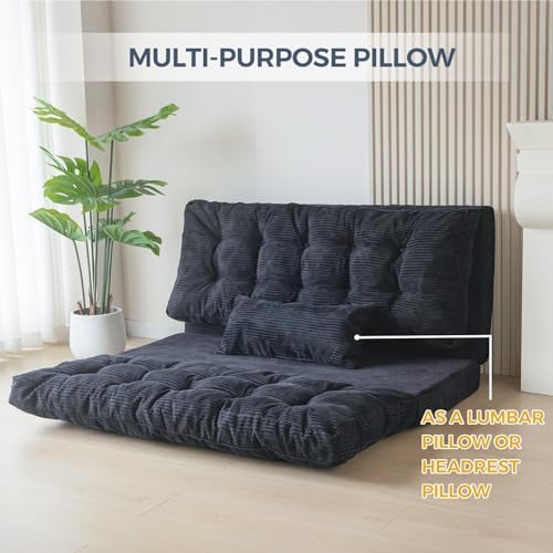 MAXYOYO Folding Sofa Bed, Convertible Chair Couch, Tufted Bean Bag Sofa