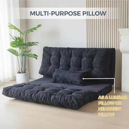 MAXYOYO Folding Sofa Bed, Convertible Chair Couch, Tufted Bean Bag Sofa