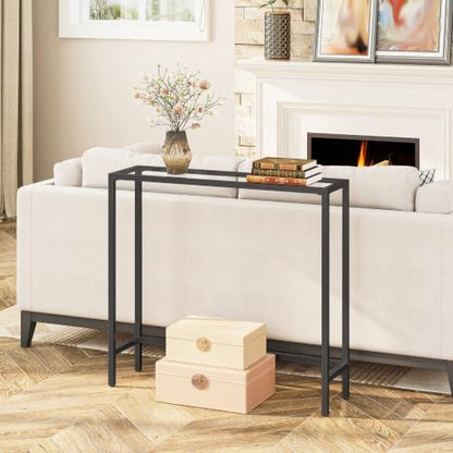 HOOBRO 29.5" Narrow Console Table, Modern Sofa Table Behind Couch Table
