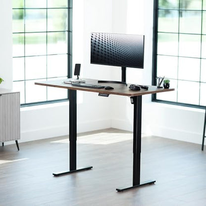 VIVO Electric Standing Desk, Smooth 3-Piece 60" x 30" Vintage Brown Top