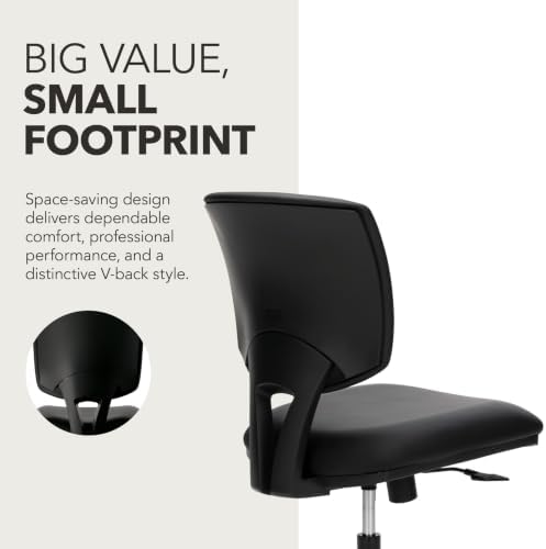 HON Volt Ergonomic Office Chair, Armless, Office Desk Computer Chair, Black