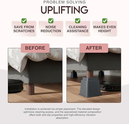 Utopia Bedding Heavy Duty Bed Risers, 3, 5, 8 Inch, Pack of 4, Grey