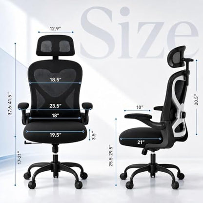 Ergonomic Office Chair for Long Hours and Back Pain, 3.5" Cushion, 330 LBS