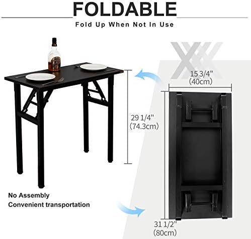 Need Small Computer Desk 31.5 in Folding Home Office Table Black