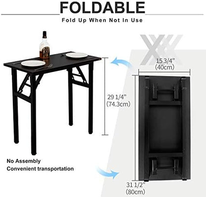 Need Small Computer Desk 31.5 in Folding Home Office Table Black
