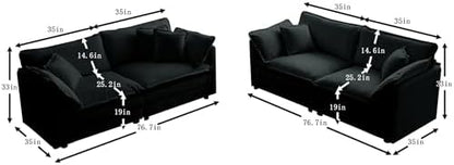 GNIXUU Living Room Furniture Sets 2 Pieces Loveseat Sofa