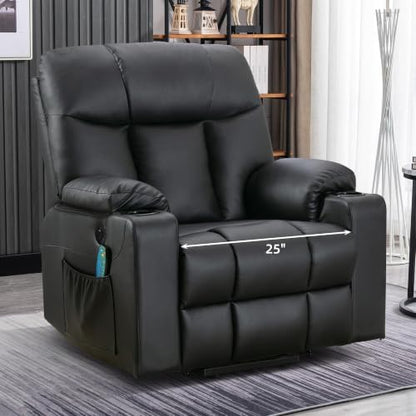 Bonzy Home Power Lift Recliner Chair with Heat and Massage, Faux Leather