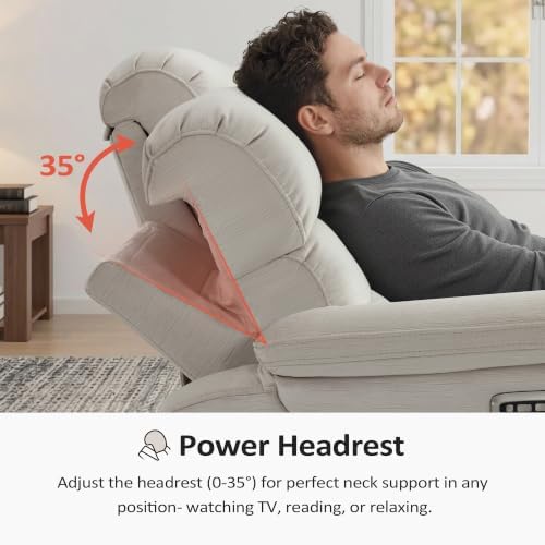 MCombo 87.2'' Wall Hugger Power Recliner Sofa, ST258M3 (Beige)