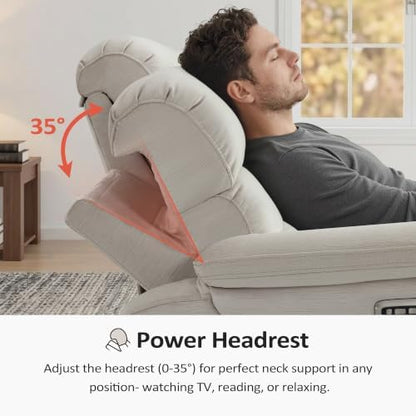 MCombo 87.2'' Wall Hugger Power Recliner Sofa, ST258M3 (Beige)