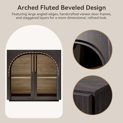 Buffet Cabinet with Storage, 31.5'' W Arched Sideboard