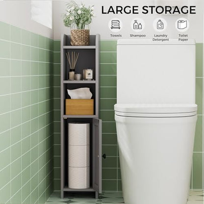 Small Bathroom Storage Cabinet, Narrow Toilet Paper Cabinet