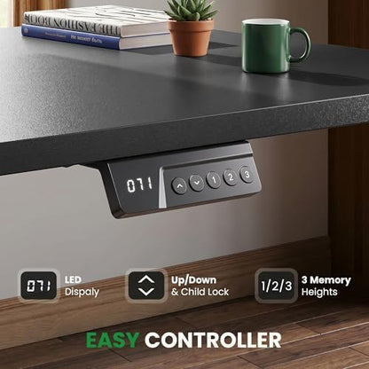 SIAGO 63x55 Inch L-Shaped Standing Desk with Charging Station Corner Desk
