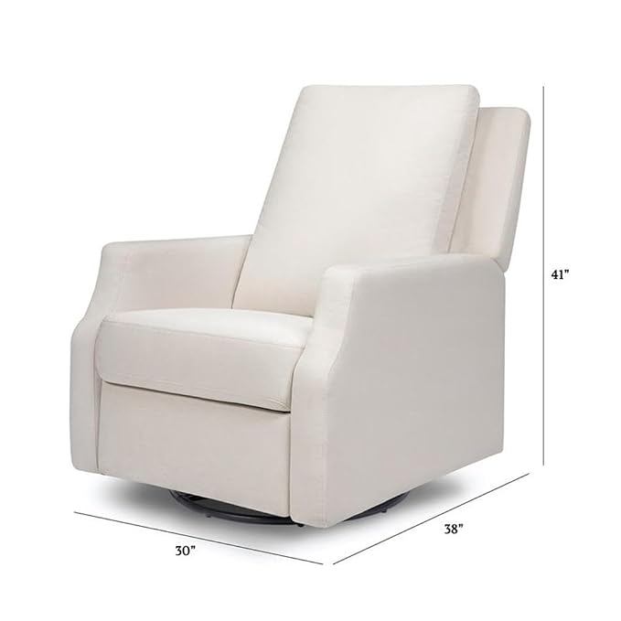 Namesake Crewe Glider Recliner Nursery Chair - GREENGUARD Gold & Certi-PUR US Certified Rocker Recliner - Glider Rocking Chair for Nursery & Living Room - Manual, 360° Swivel, Performance Cream