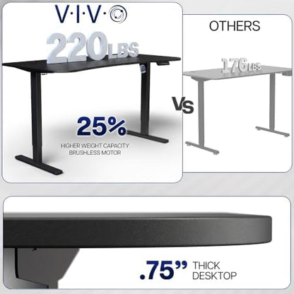 VIVO White 63 x 32 in Standing Desk, DESK-KIT-1B1W
