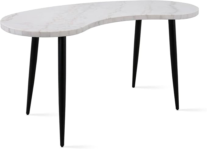 Steve Silver 31 in. U-Shaped White Writing Desk with Open Storage KS200DTDL