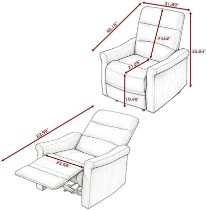NicBex Manual Recliner Chair with Adjustable Backrest for Living Room, Gray