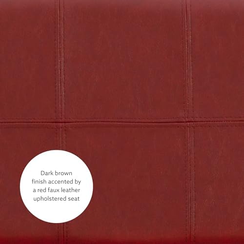 Linon Claridge Red Counter Stool, 26" x 18" x 12.75"