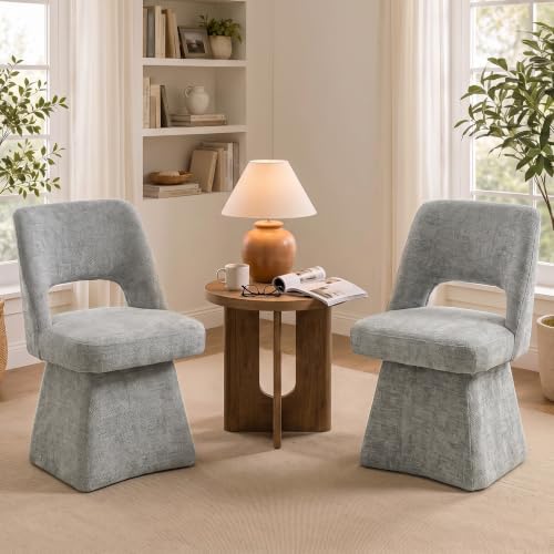 Usaint Swivel Accent Chairs Set of 2, Vanity Chair with Curved Back