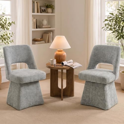 Usaint Swivel Accent Chairs Set of 2, Vanity Chair with Curved Back
