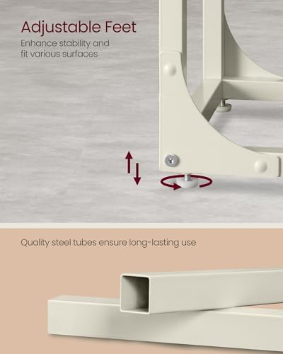 VASAGLE C-Shaped End Table, Small Sofa Side Table with Metal Frame