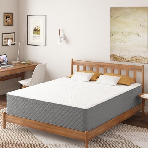 PurrJoys Queen Mattress, 12 Inch Queen Bed Mattress in a Box, Memory Foam and Pocket Spring Hybrid Mattress, Queen Size Mattress, CertiPUR-US Certified, Medium Firm