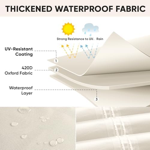 BALEINE Patio Furniture Covers Waterproof, Heavy Duty Outdoor Table Cover