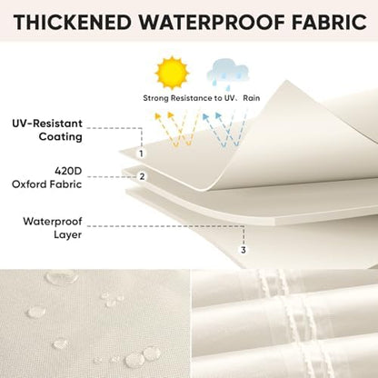 BALEINE Patio Furniture Covers Waterproof, Heavy Duty Outdoor Table Cover