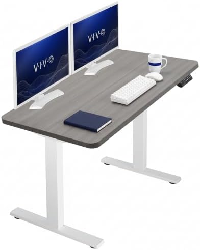 VIVO Electric Standing Desk, Solid 1-Piece 43" x 24" Dark Gray Top