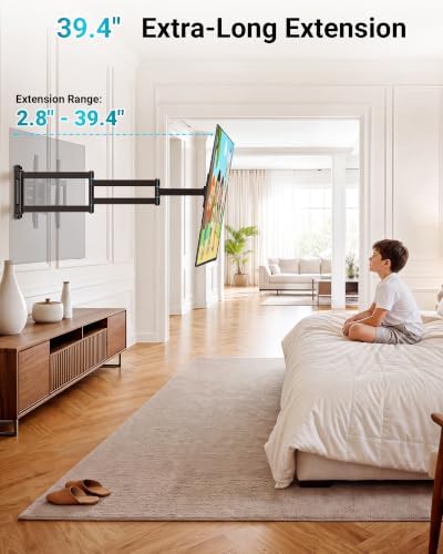 BONTEC Long Arm Corner TV Wall Mount for Most 42-75 Inch TVs