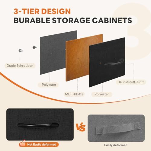 Sweetcrispy 7 Drawer Black Fabric Dresser for Bedroom, Closet Organizer