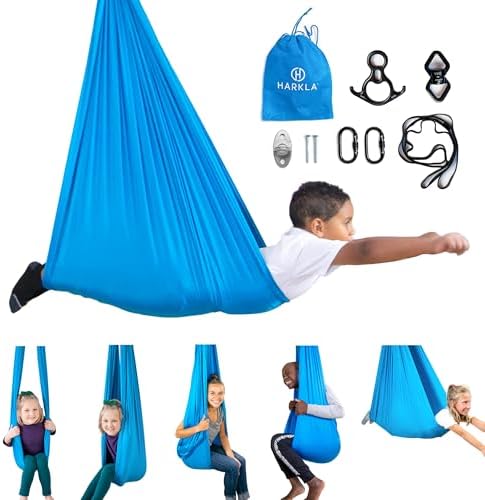 Harkla Sensory Swing for Kids & Adults, Holds 200lbs, Includes 360° Swivel