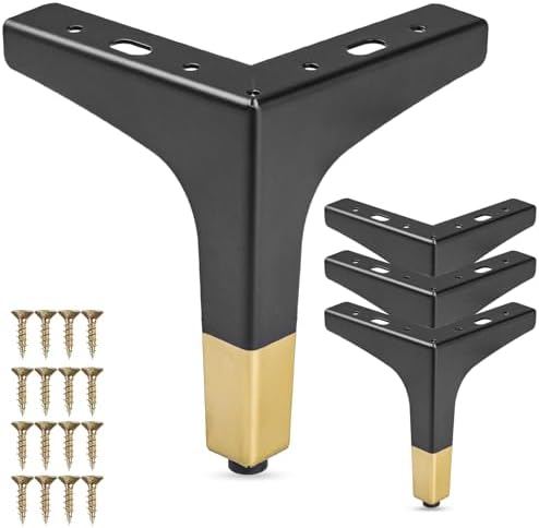 La Vane 7 Inch Diamond Triangle Metal Furniture Legs 4PCS- Heavy Duty Iron