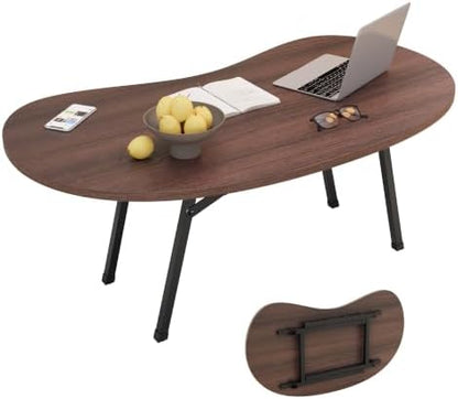 Folding Coffee Tables,Mid Century Modern Coffee Table Easy Assembly,Walnut