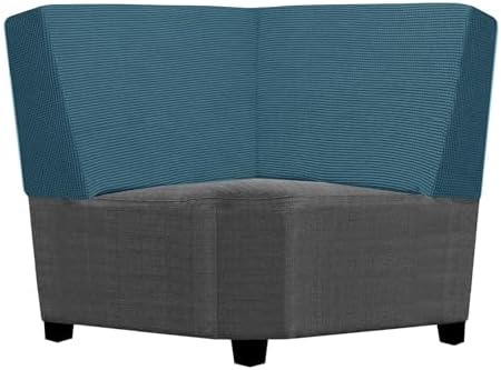 UNBBRRL Seat Cushion Cover and Back Covers for Corner Sofa Stretch Jacquard, Non Slip L Shaped Sofa Slipcover with Storage Ottoman, Sectional Couch Cover for Chaise Lounge (Blue,Corner Back Cover)