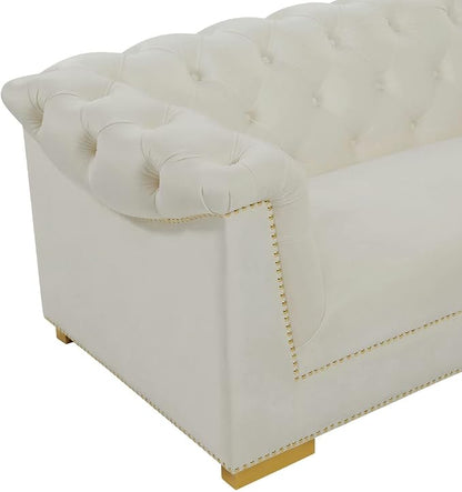TOV Furniture Farah Cream Velvet Sofa