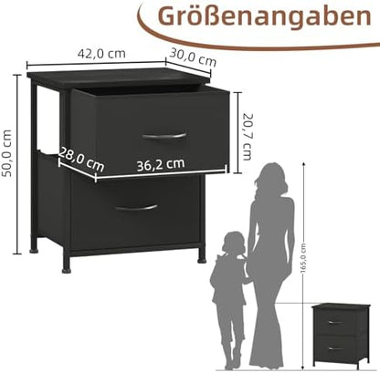 Somdot Night Stand with 2 Drawer, Small Nightstand End Table, Bedside Table