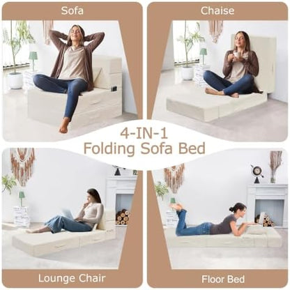Folding Sofa Bed, Convertible Sleeper Chair Bed, Floor Sofa with Bag