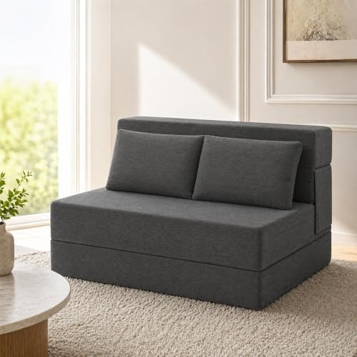 Folding Sofa Bed, Convertible Sleeper Chair Bed with Pillow