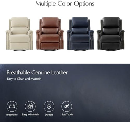 HULALA HOME Swivel Rocking Recliner, Navy