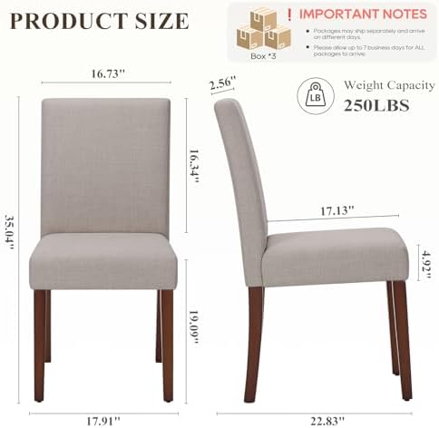 MALOL Upholstered Dining Chairs Set of 6, High Back Kitchen Room Chairs, Mid Century Modern Dining Room Chairs for Kitchen, Living Room, Brown