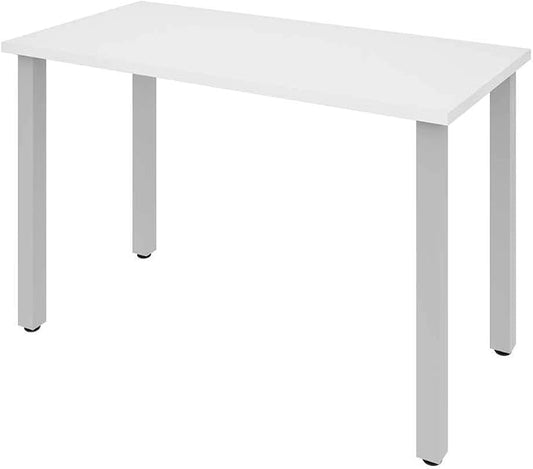Bestar Universel Table Desk with Square Metal Legs, 24 Inch X 48 Inch, White