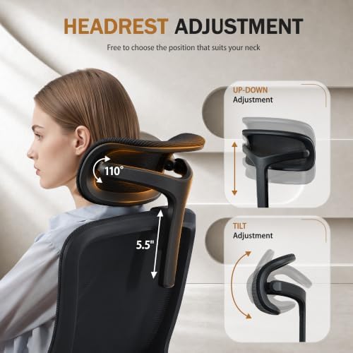 Ergonomic Office Desk Chair, High Back Mesh Computer Comfy Chair