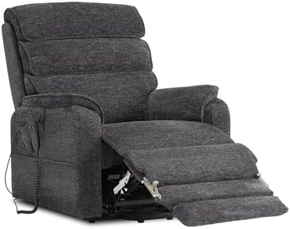 DYNOX 9198L Tall Power Lift Recliner, Extended Footrest, Dark Grey