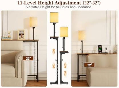 47.2" Long Sofa Table with Lights & Charging Station - 2 AC outlets