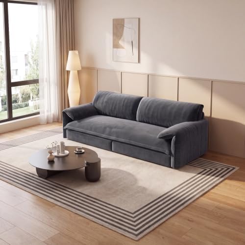 NicBex 66" Convertible Pull Out Velvet Sofa Bed with Side Pockets, Gray