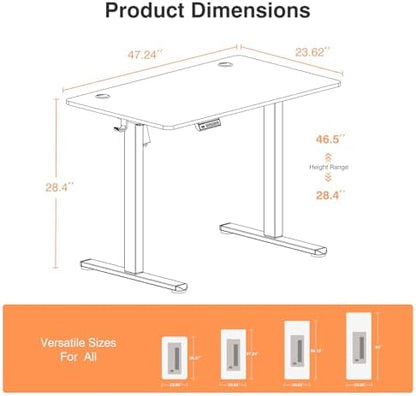 Sweetcrispy Electric Standing Desk, Computer Desk, 48x24 Inch