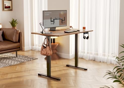 YDN 32 x 19 Inch Rustic Brown Electric Standing Desk